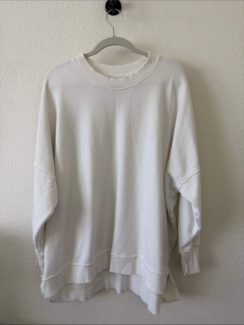 aerie White Oversized Crew Sweatshirt